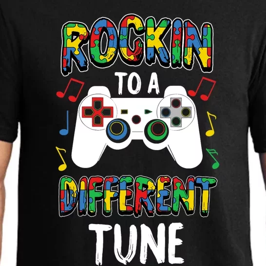 Rocking To A Different Tune Autism Awareness Gamer Gift Pajama Set