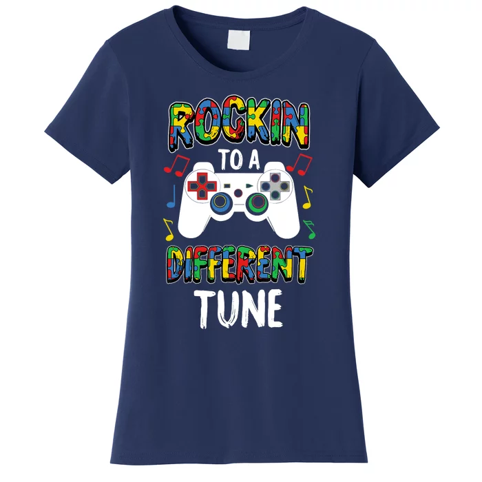 Rocking To A Different Tune Autism Awareness Gamer Gift Women's T-Shirt