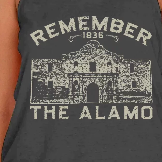 Remember The Alamo Souvenir History San Antonio Texas Women's Knotted Racerback Tank