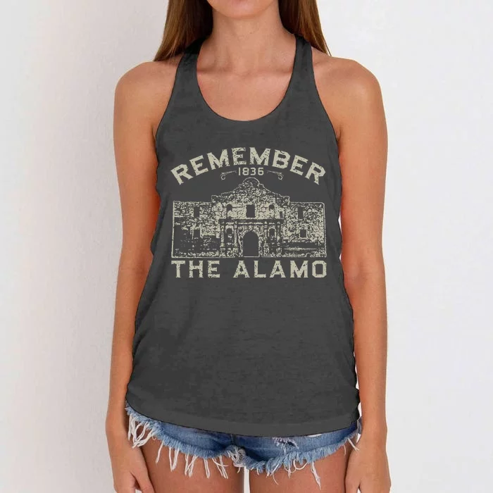 Remember The Alamo Souvenir History San Antonio Texas Women's Knotted Racerback Tank