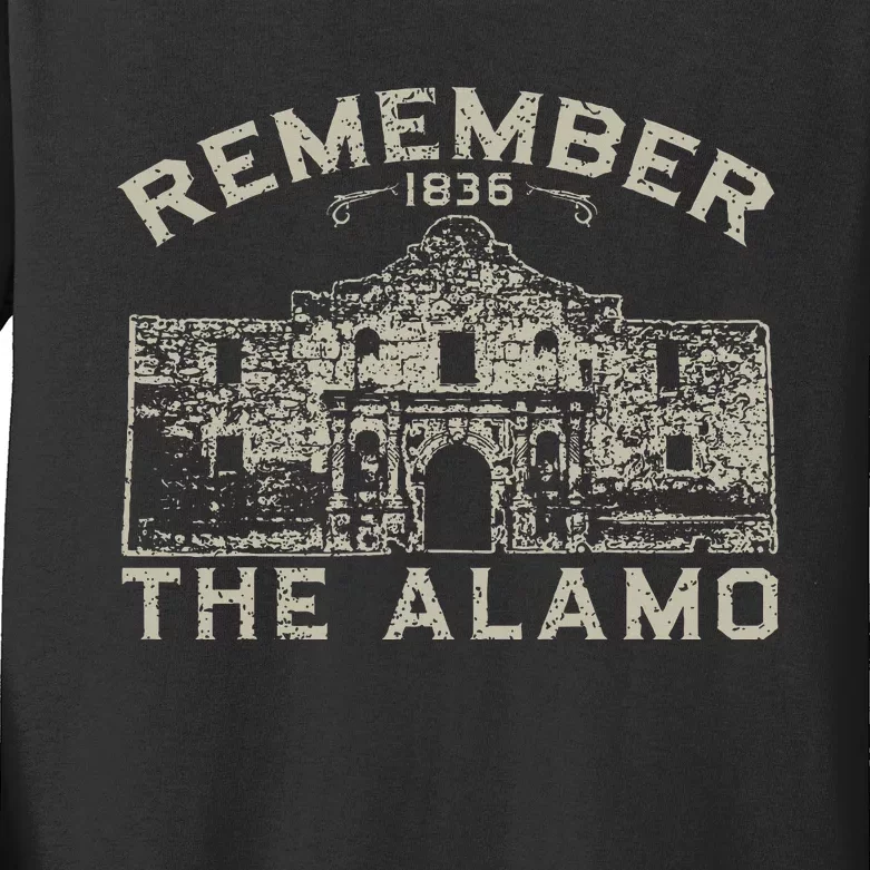 Remember The Alamo Souvenir History San Antonio Texas Kids Long Sleeve Shirt