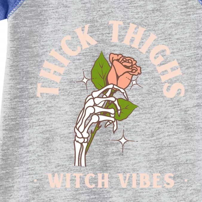 Rose Tattoo Aesthetic Thick Thighs Witch Vibes Skeleton Cool Gift Infant Baby Jersey Bodysuit