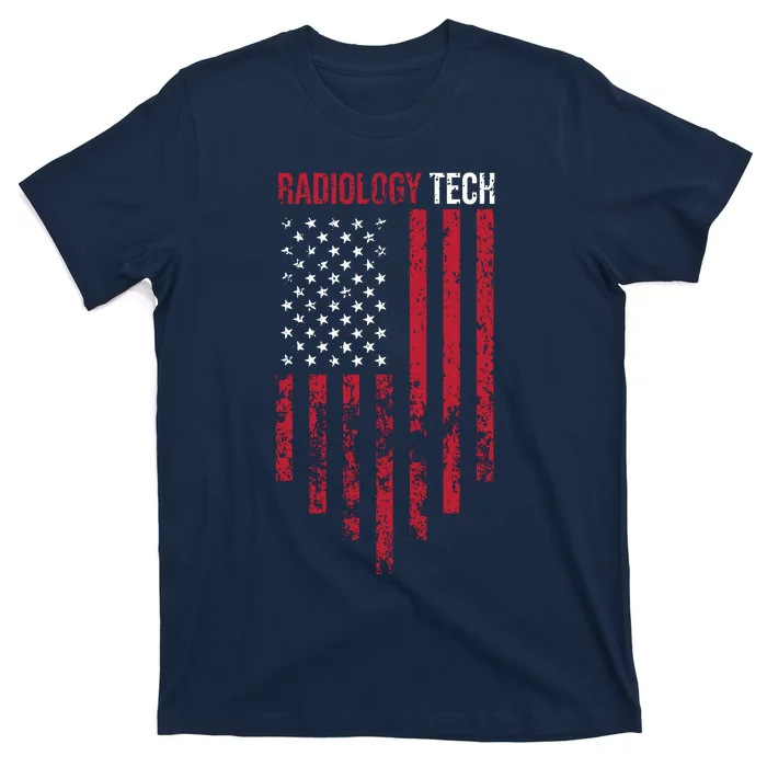 Radiology Tech American Flag Usa Xray Technologist Gift T-Shirt