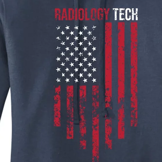 Radiology Tech American Flag Usa Xray Technologist Gift Women's Pullover Hoodie