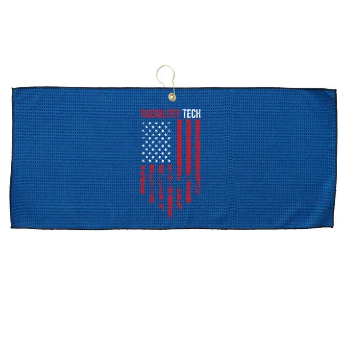 Radiology Tech American Flag Usa Xray Technologist Gift Large Microfiber Waffle Golf Towel