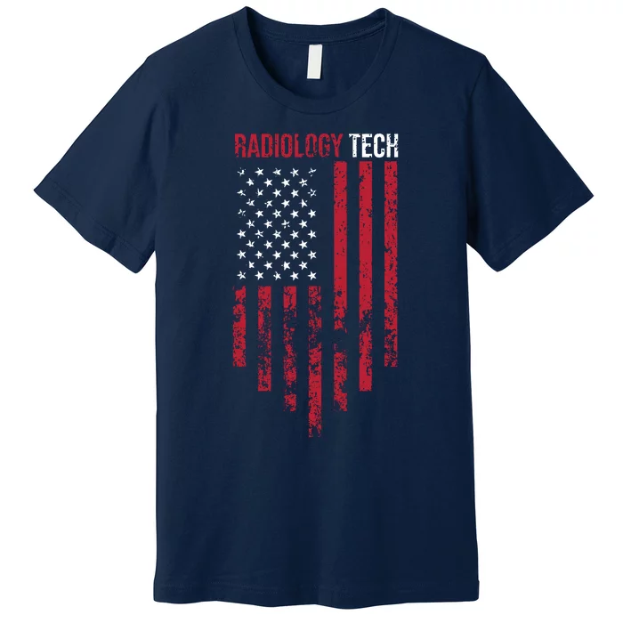 Radiology Tech American Flag Usa Xray Technologist Gift Premium T-Shirt