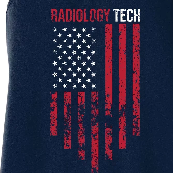 Radiology Tech American Flag Usa Xray Technologist Gift Women's Racerback Tank