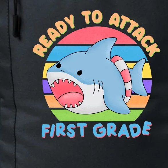 Ready To Attack First Grade Funny Shark Daily Commute Backpack