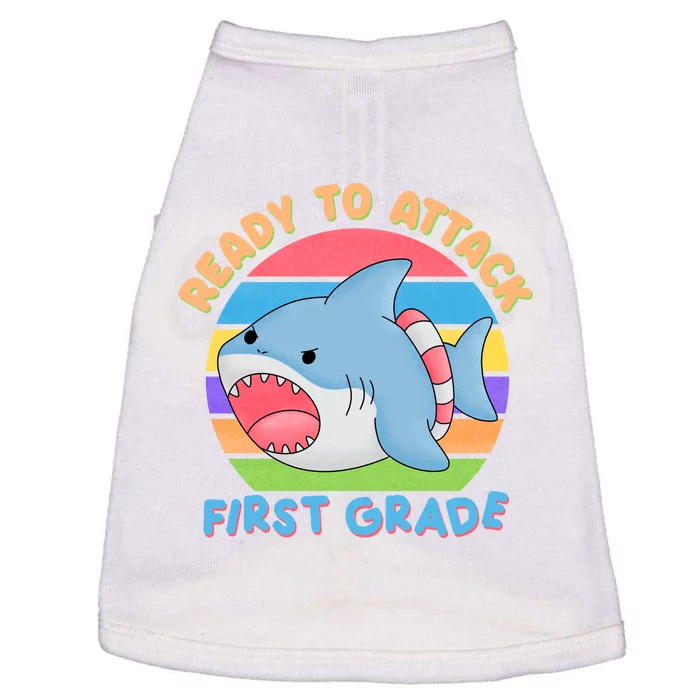 Ready To Attack First Grade Funny Shark Doggie Tank