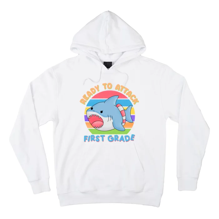 Ready To Attack First Grade Funny Shark Hoodie