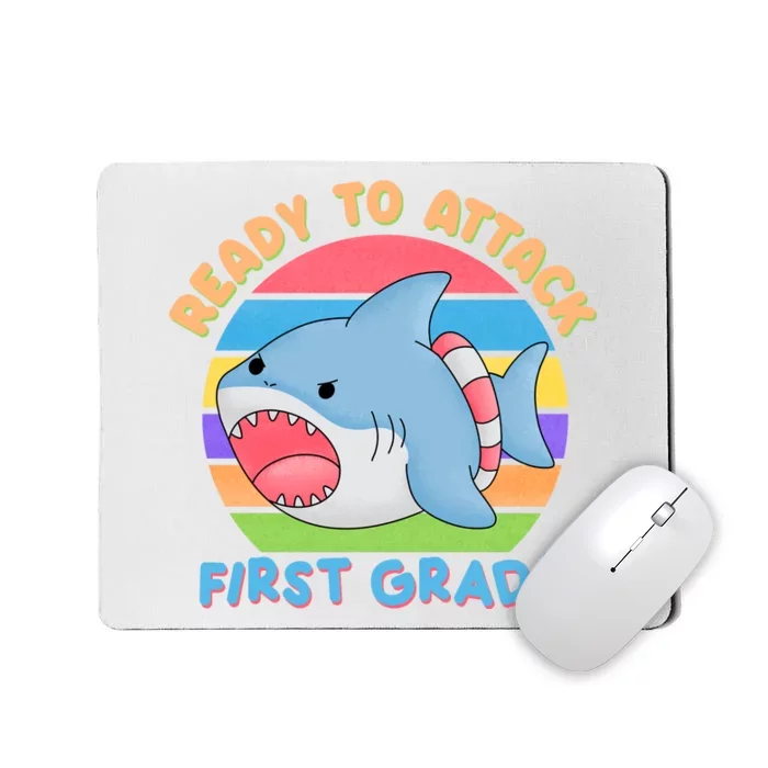 Ready To Attack First Grade Funny Shark Mousepad