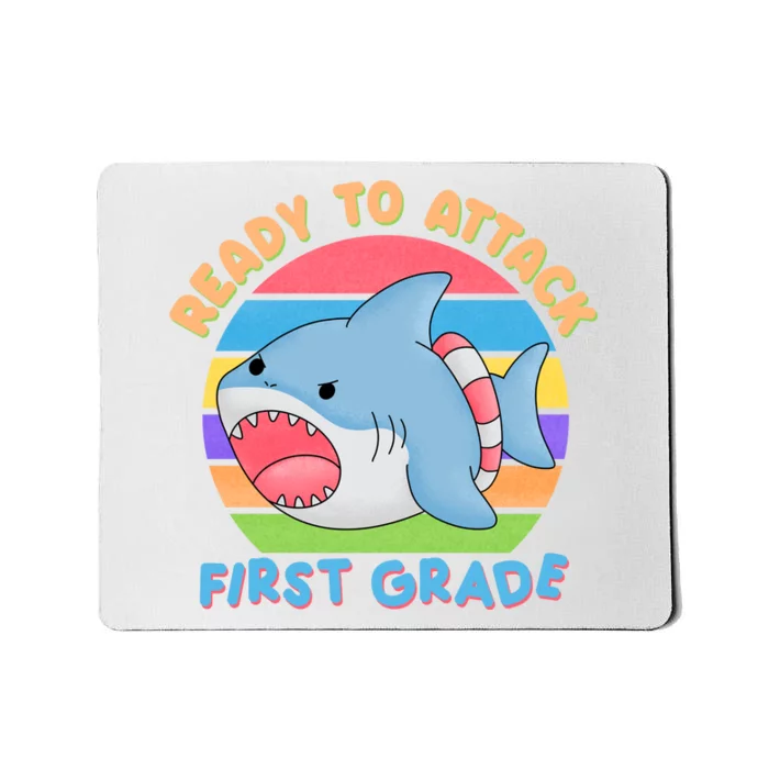 Ready To Attack First Grade Funny Shark Mousepad