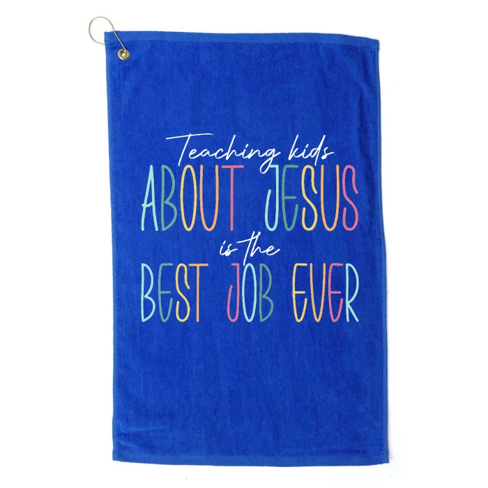 Retro Teaching About Jesus Is The Best Job Ever Teacher Platinum Collection Golf Towel