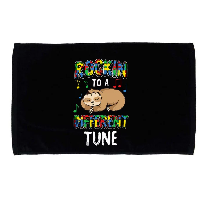 Rocking To A Different Tune Autism Awareness Sloth Microfiber Hand Towel