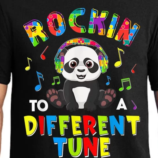 Rockin' To A Different Tune Panda Autism Awareness Pajama Set