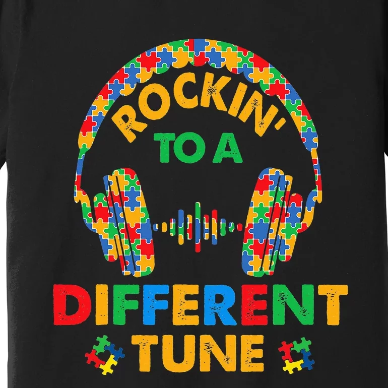 Rockin' To A Different Tune autism Awareness Premium T-Shirt