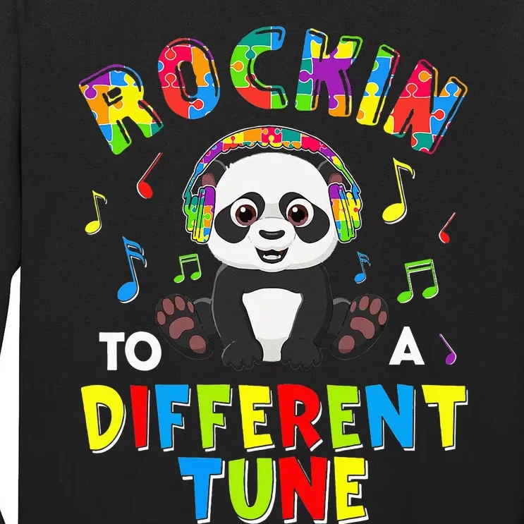 Rockin' To A Different Tune Panda ASD Awareness Tall Long Sleeve T-Shirt