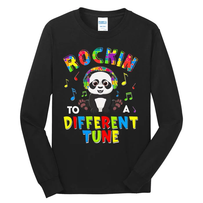 Rockin' To A Different Tune Panda ASD Awareness Tall Long Sleeve T-Shirt