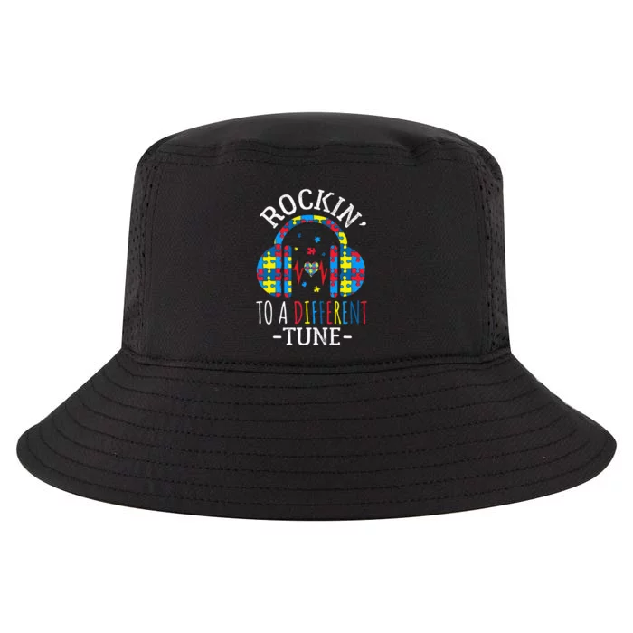 Rocking To A Different Tune Autism Awareness Gamer Cool Comfort Performance Bucket Hat