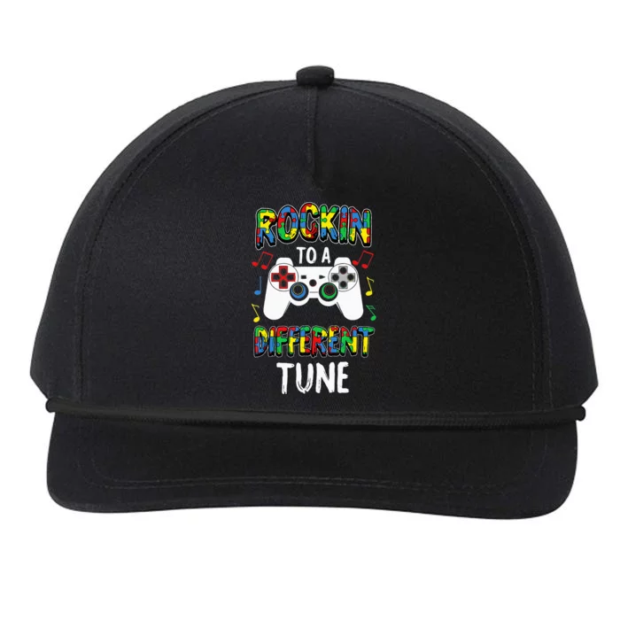 Rockin' To A Different Tune Panda ASD Awareness Snapback Five-Panel Rope Hat