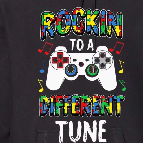 Rockin' To A Different Tune Panda ASD Awareness Premium Hoodie