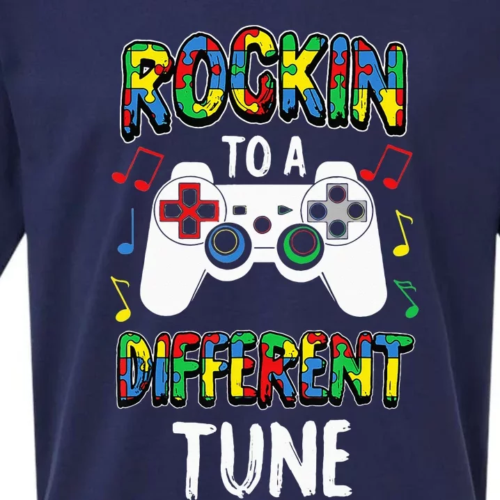 Rockin' To A Different Tune Panda ASD Awareness Sueded Cloud Jersey T-Shirt