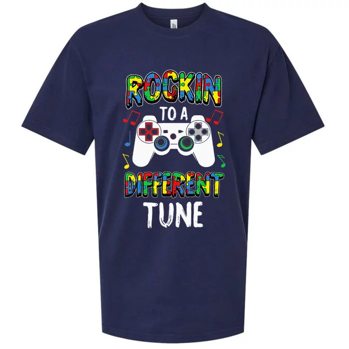 Rockin' To A Different Tune Panda ASD Awareness Sueded Cloud Jersey T-Shirt