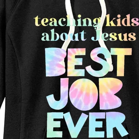 Retro Teaching About Jesus is the Best Job Ever Tie Dye Women's Fleece Hoodie