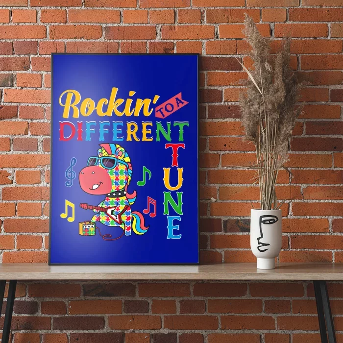 Rocking To A Different Tune Unicorn Autism Awareness Funny Gift Poster