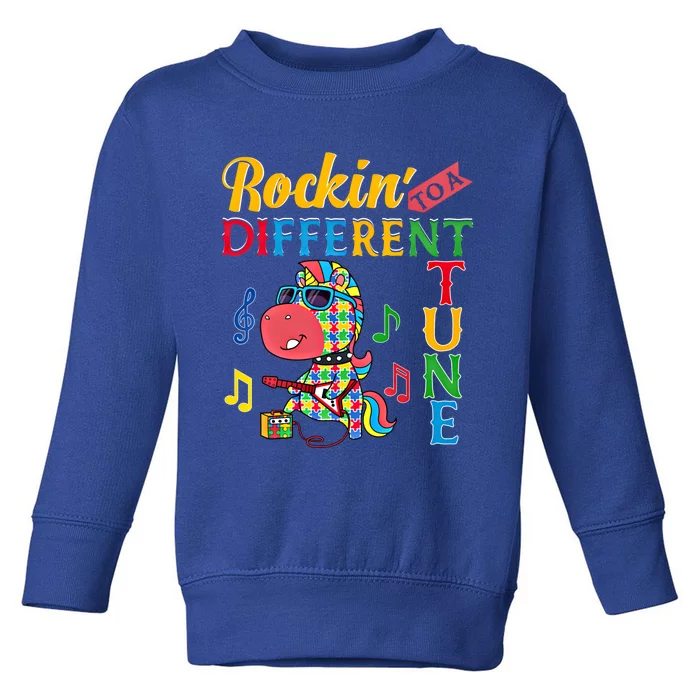 Rocking To A Different Tune Unicorn Autism Awareness Funny Gift Toddler Sweatshirt