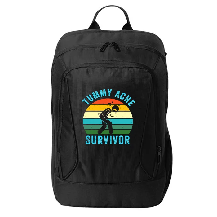 Retro Tummy Ache Survivor Vintage Stomachache IBS Funny City Backpack