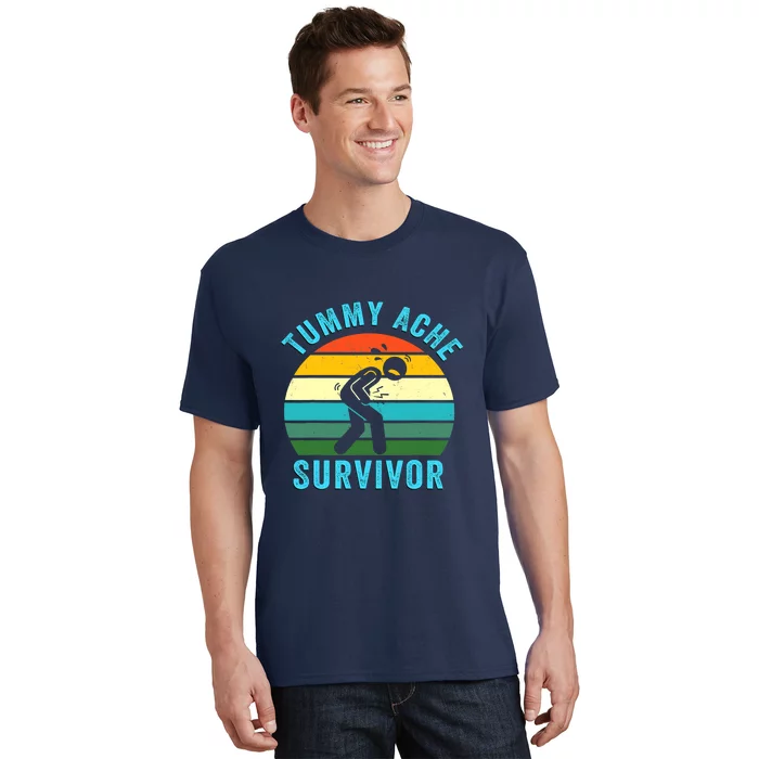 Retro Tummy Ache Survivor Vintage Stomachache IBS Funny T-Shirt