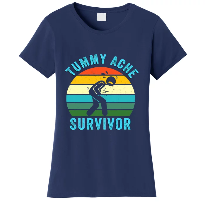 Retro Tummy Ache Survivor Vintage Stomachache IBS Funny Women's T-Shirt