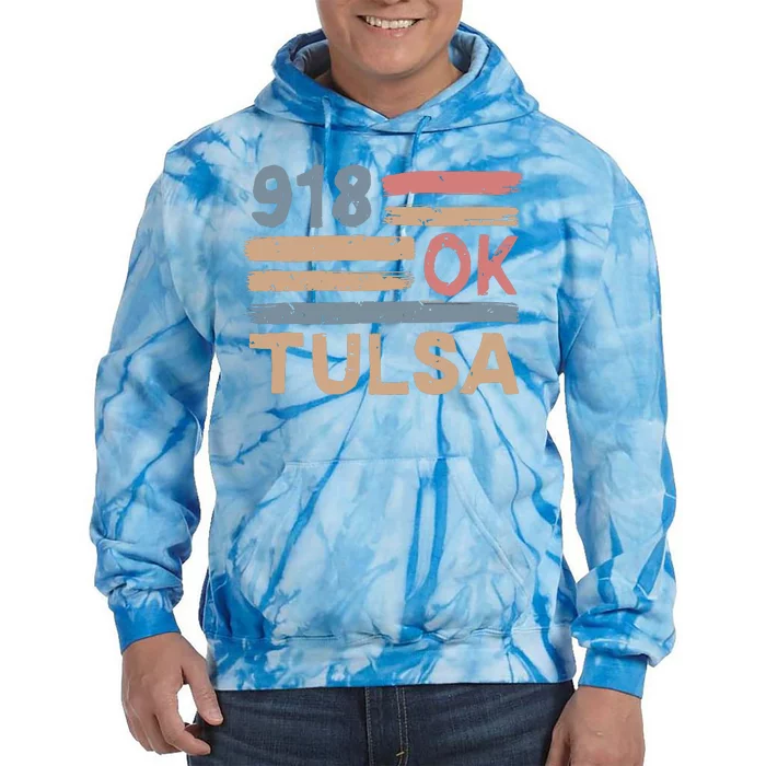 Retro Tulsa Area Code 918 Residents State Oklahoma Tie Dye Hoodie