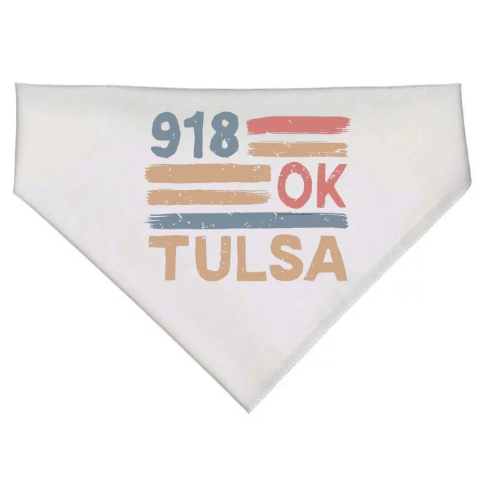 Retro Tulsa Area Code 918 Residents State Oklahoma USA-Made Doggie Bandana