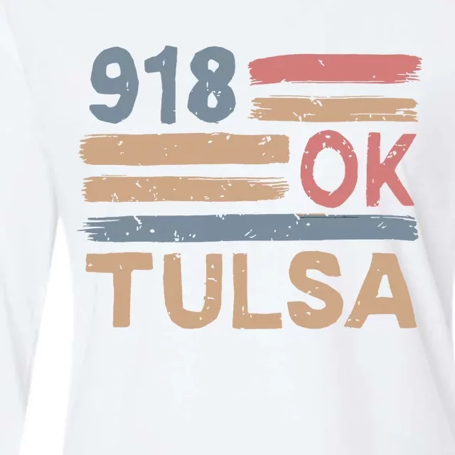 Retro Tulsa Area Code 918 Residents State Oklahoma Womens Cotton Relaxed Long Sleeve T-Shirt