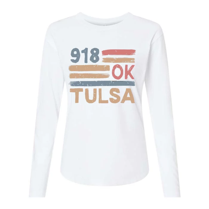 Retro Tulsa Area Code 918 Residents State Oklahoma Womens Cotton Relaxed Long Sleeve T-Shirt