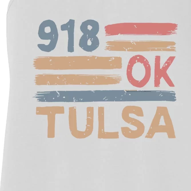 Retro Tulsa Area Code 918 Residents State Oklahoma Women's Racerback Tank