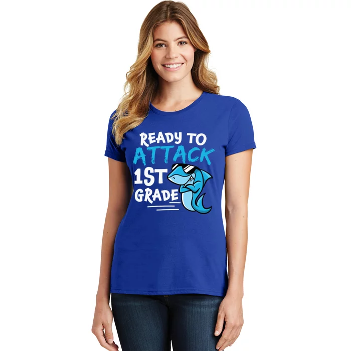 Ready To Attack First Grade Shark Cute 1St Grade Gift Women's T-Shirt