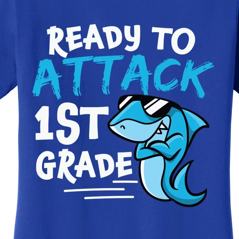 Ready To Attack First Grade Shark Cute 1St Grade Gift Women's T-Shirt