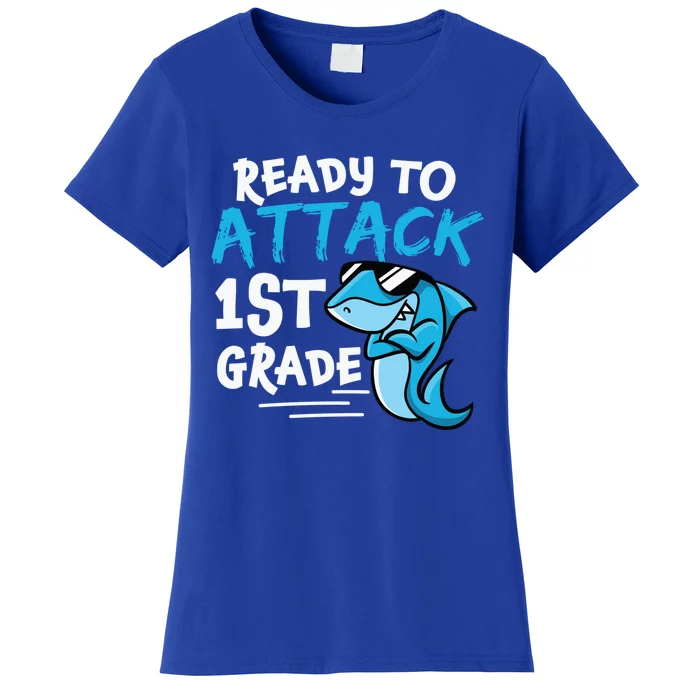 Ready To Attack First Grade Shark Cute 1St Grade Gift Women's T-Shirt