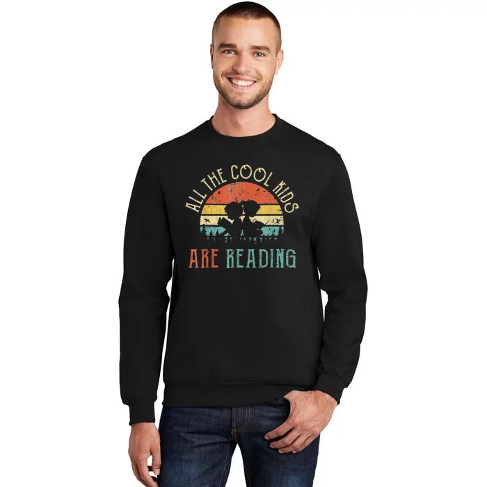 Reading Teacher All The Cool Are Reading Book Vintage Tall Sweatshirt