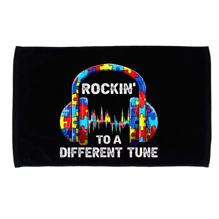 Rocking To A Different Tune Autism Awareness Gamer boy Microfiber Hand Towel