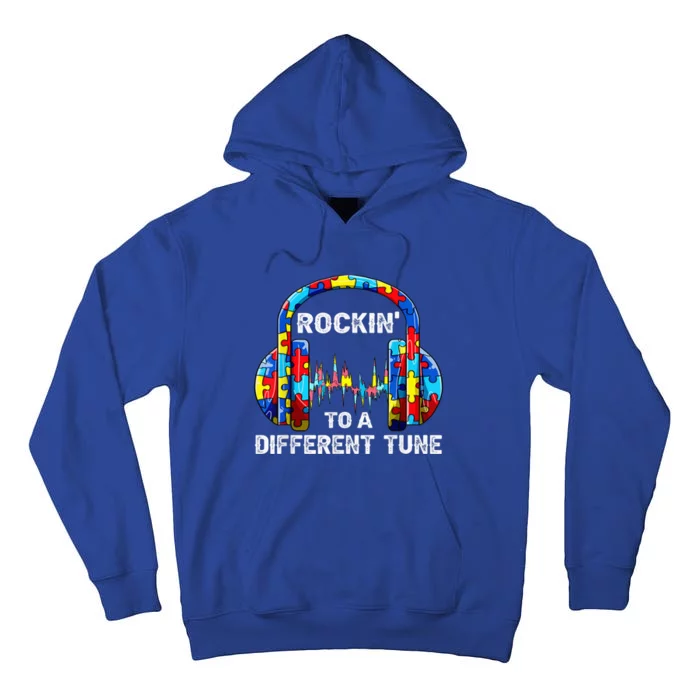 Rocking To A Different Tune Autism Awareness Gamer boy Tall Hoodie