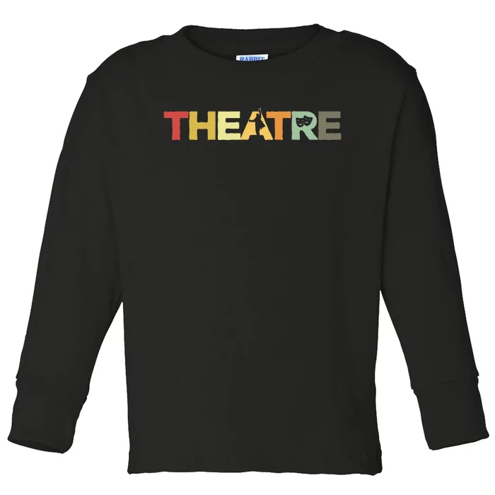 Retro Theatre Actor Rehearsal Vintage Drama Theater Toddler Long Sleeve Shirt