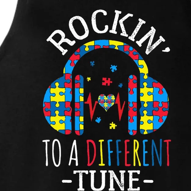 Rocking To A Different Tune Autism Awareness Ladies Tri-Blend Wicking Tank