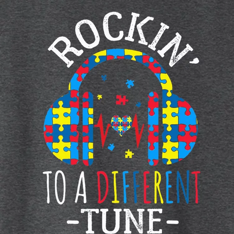 Rocking To A Different Tune Autism Awareness Women's Crop Top Tee