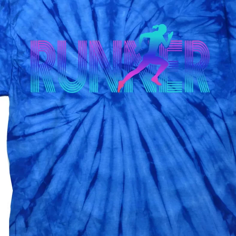 Runner Track And Field Cross Country Female Marathon Running Gift Tie-Dye T-Shirt