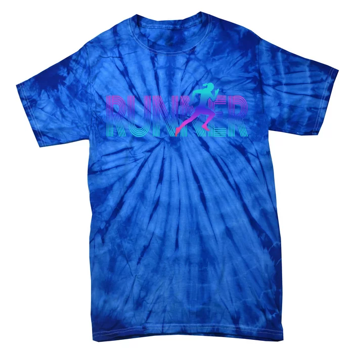 Runner Track And Field Cross Country Female Marathon Running Gift Tie-Dye T-Shirt