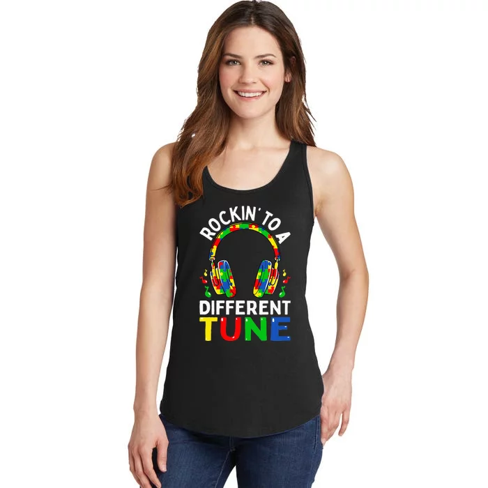 Rocking To A Different Tune Autism Game Ladies Essential Tank